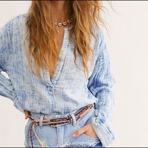 Free People Anguilla Washed Pullover Top in Small